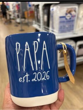 Blue 'PAPA est. 2026' Ceramic Coffee Mug